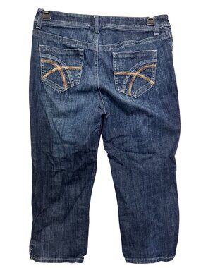 Chicos Platinum Denim Crop Jeans Size 1 Blue Medium Wash Cotton Womens